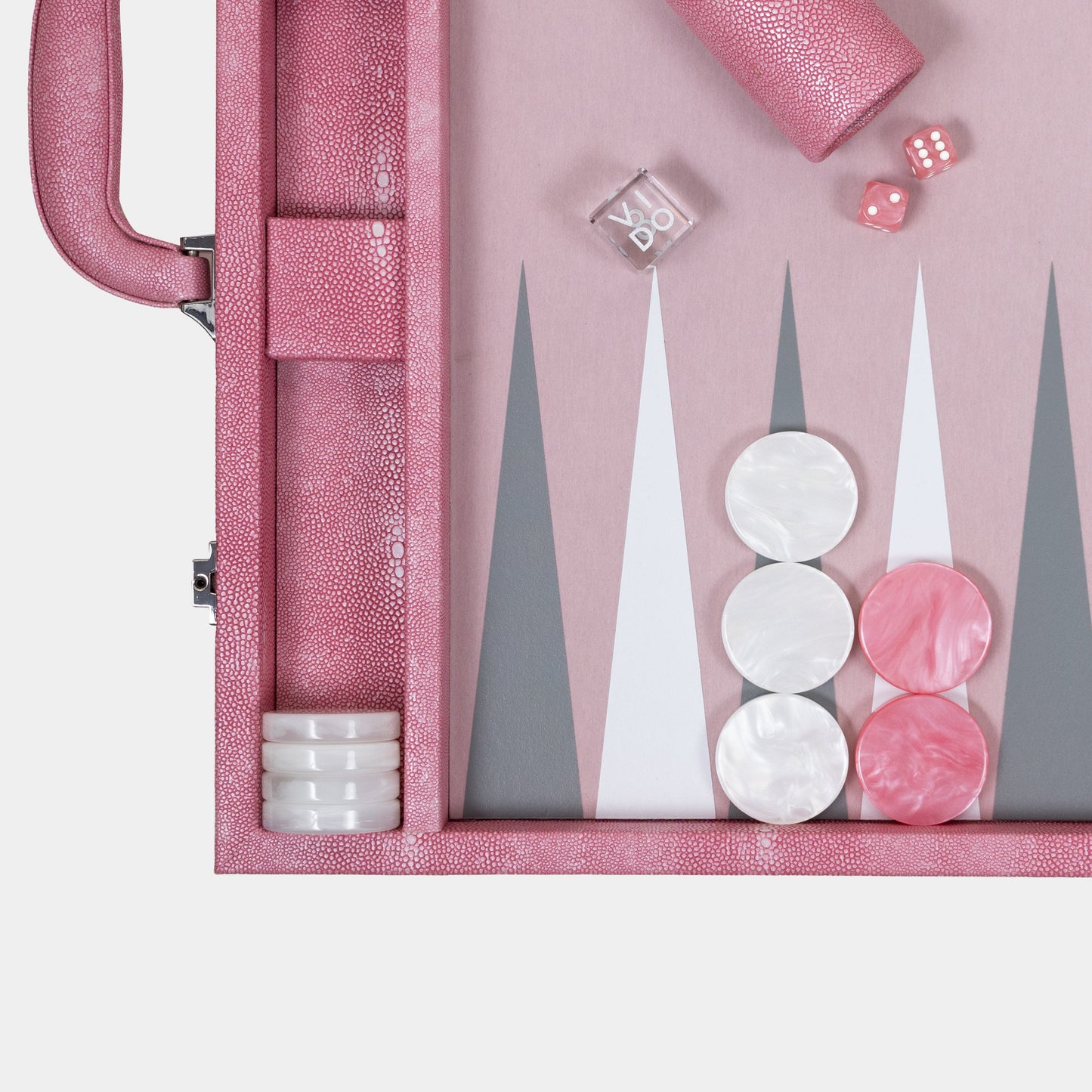Backgammon Rose Galuchat - Large