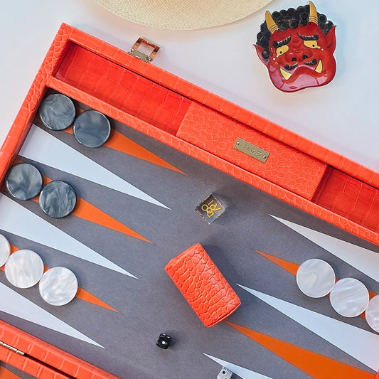 Backgammon Alligator Tangelo - Large - VIDO France
