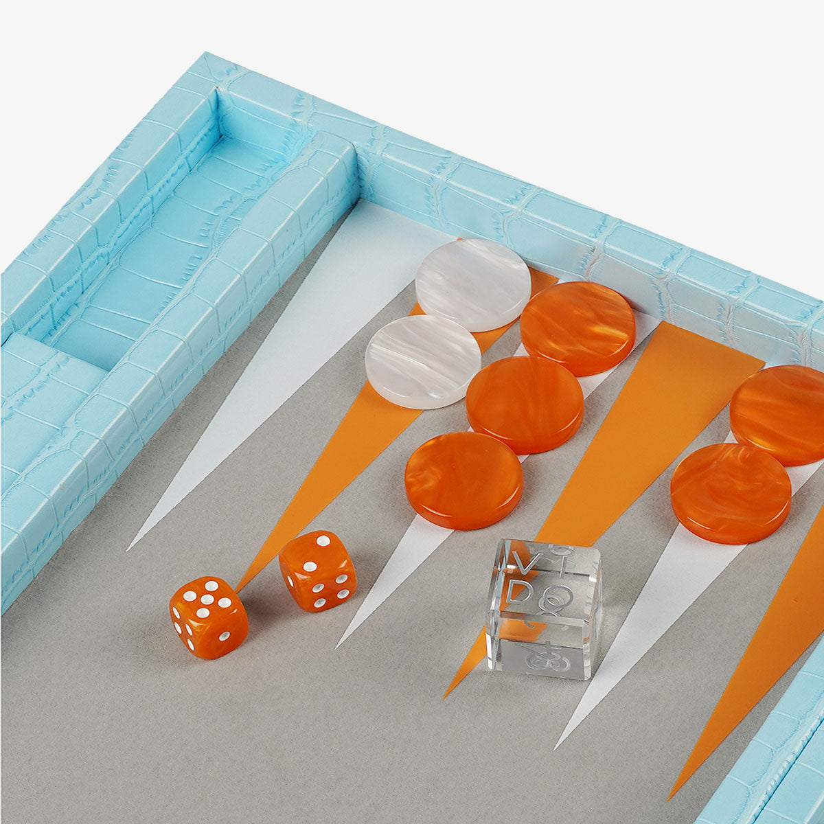 Backgammon Crocodile Aigue-Marine - Medium - VIDO France
