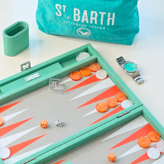 Backgammon Galuchat Jade - Medium - VIDO France
