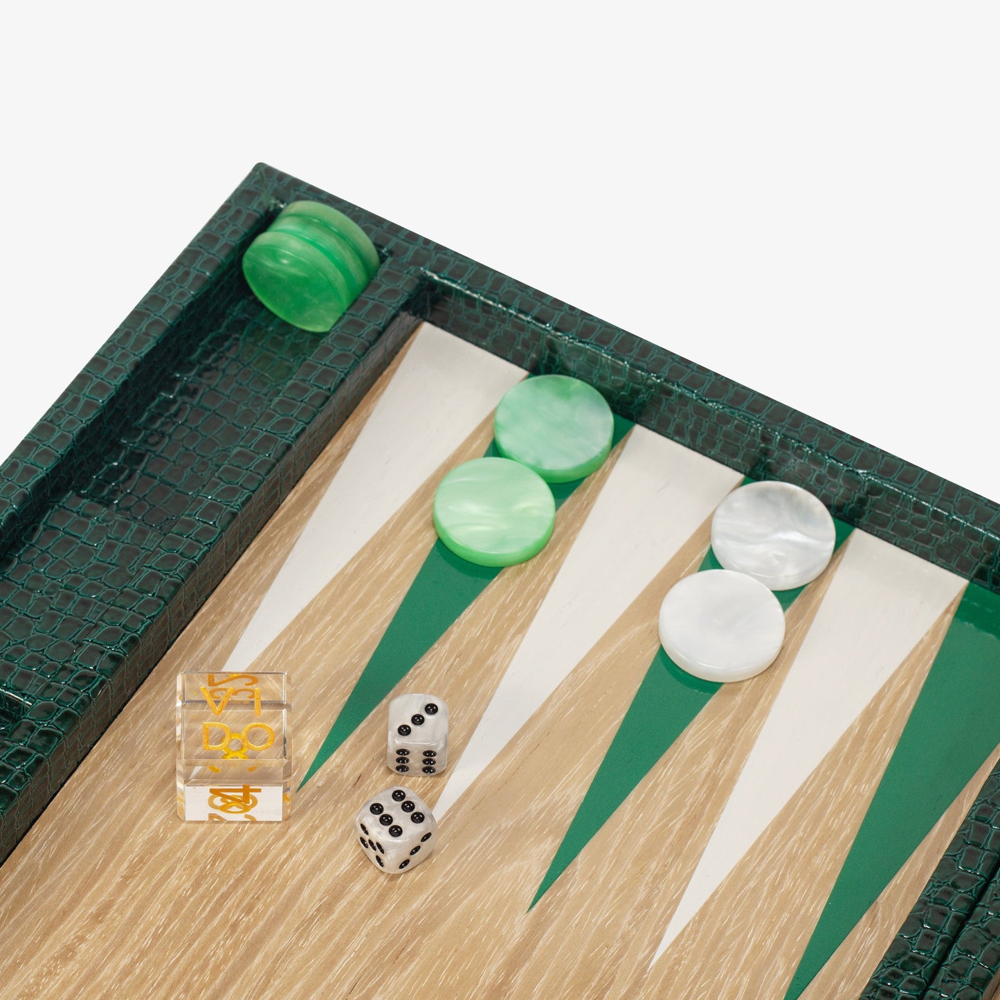 Backgammon Bois - Vert Anglais Alligator