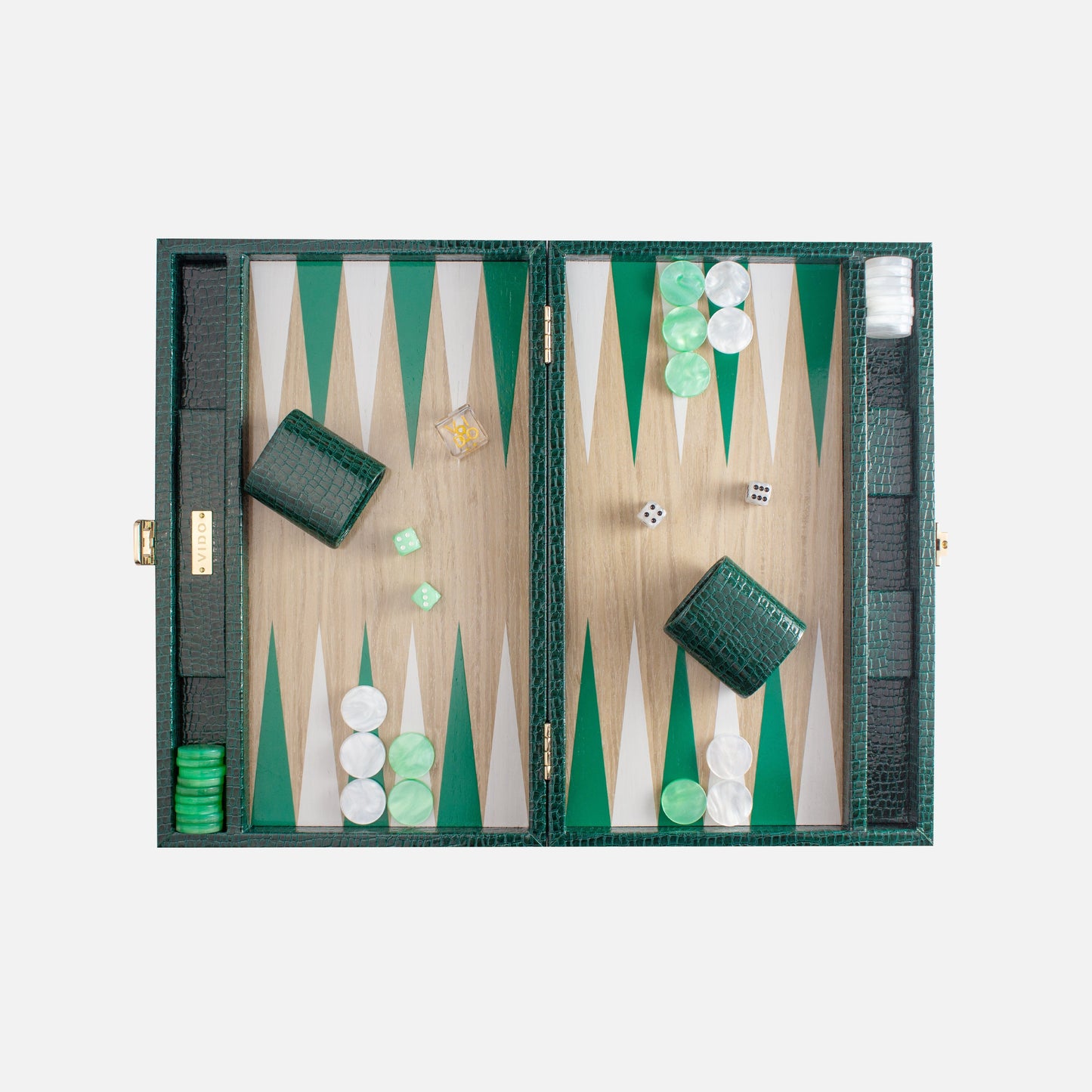 Backgammon Bois - Vert Anglais Alligator