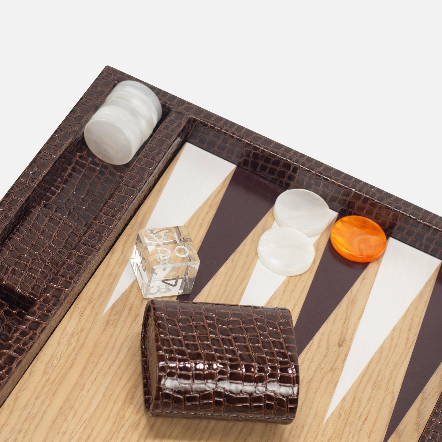 Backgammon Bois - Brun Foncé Alligator