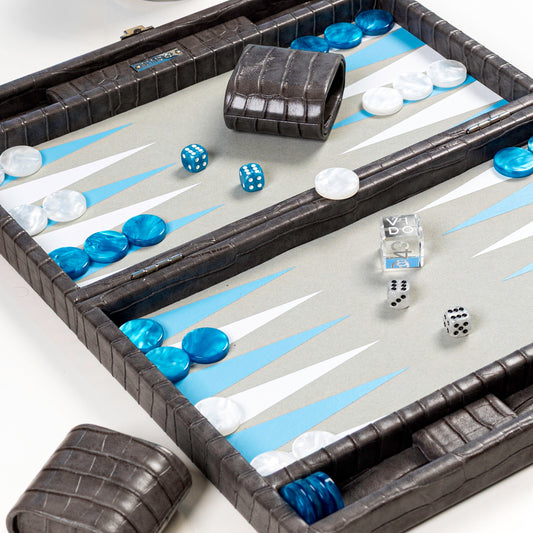 Backgammon Gris Anthracite Alligator Medium