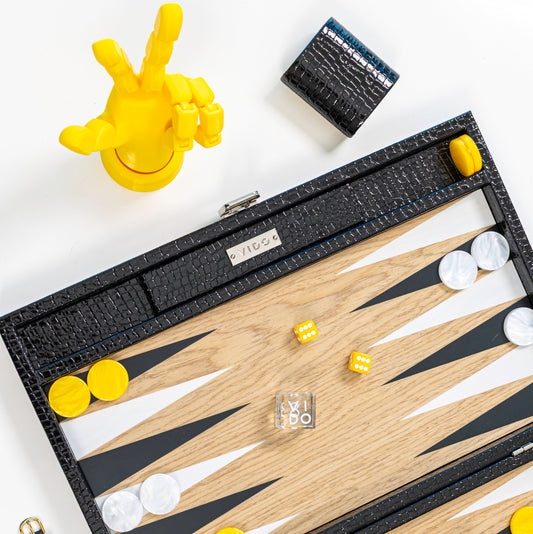 Backgammon Bois - Noir Alligator