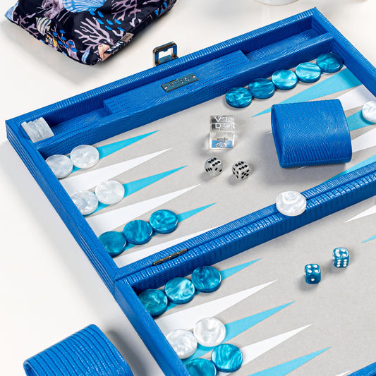 Backgammon Bleu Royal Lézard Medium