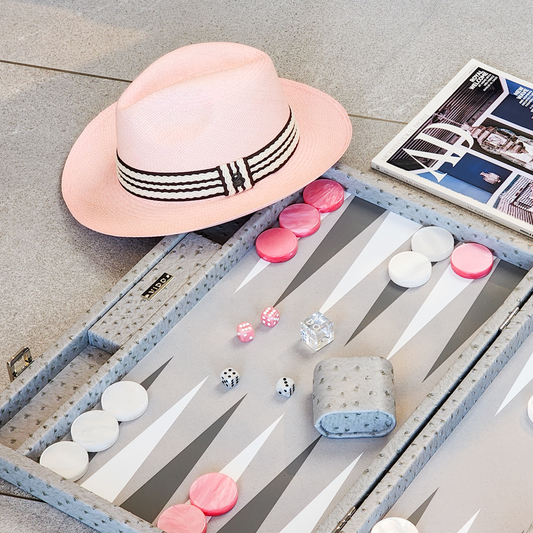 Backgammon Autruche Gris - Large - VIDO France