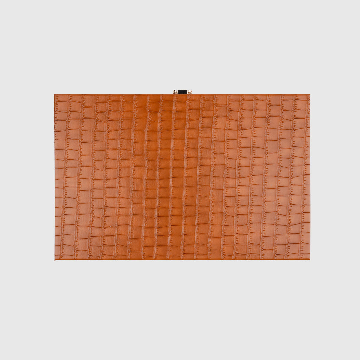 Backgammon Marron Medium 38cm en cuir vegan alligator avec pions de 29mm vido-backgammon.fr