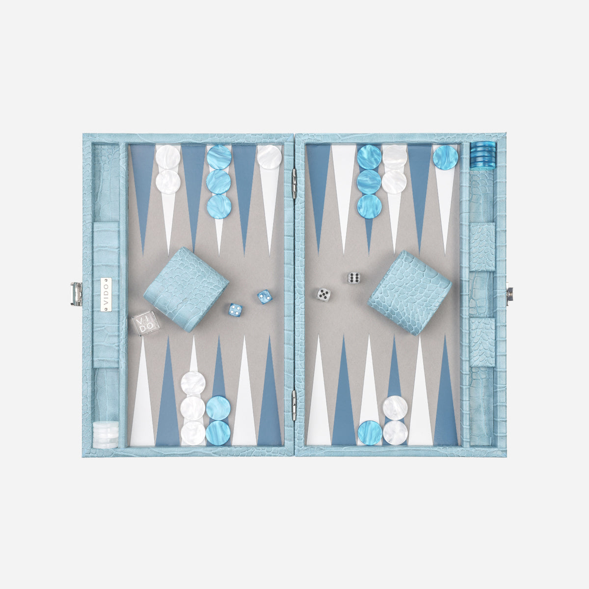 Backgammon Alligator Bleu - Medium