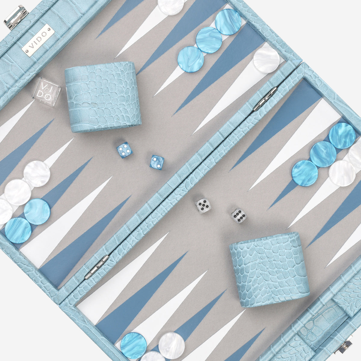 Backgammon Alligator Bleu - Medium