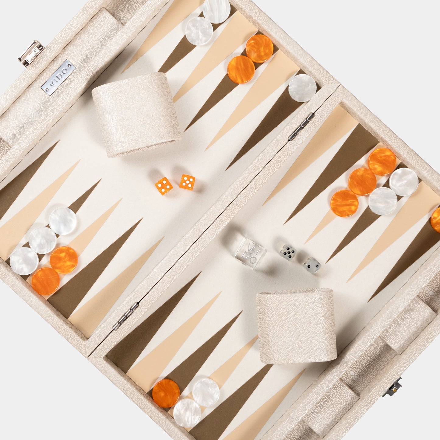 Backgammon Beige Galuchat Medium