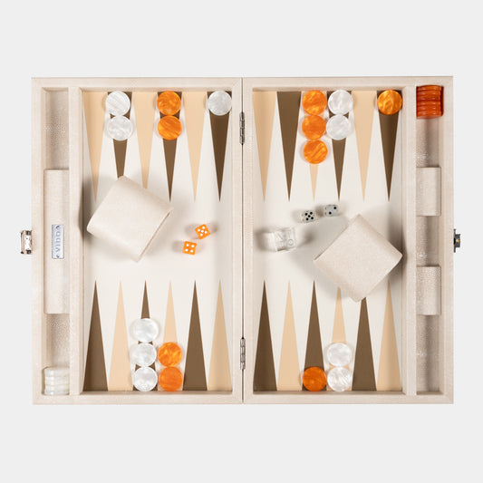 Backgammon Beige Galuchat Medium