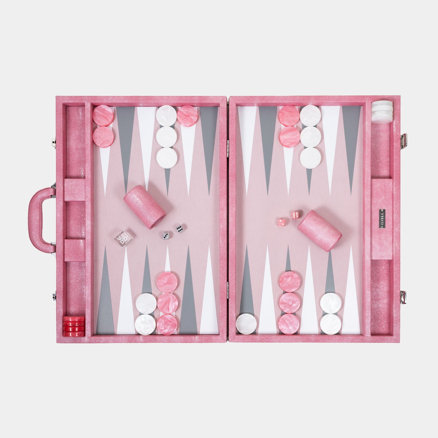 Backgammon Rose Galuchat - Large