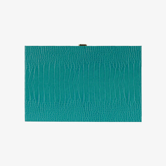 Backgammon Alligator Vert Sarcelle - Medium - VIDO France