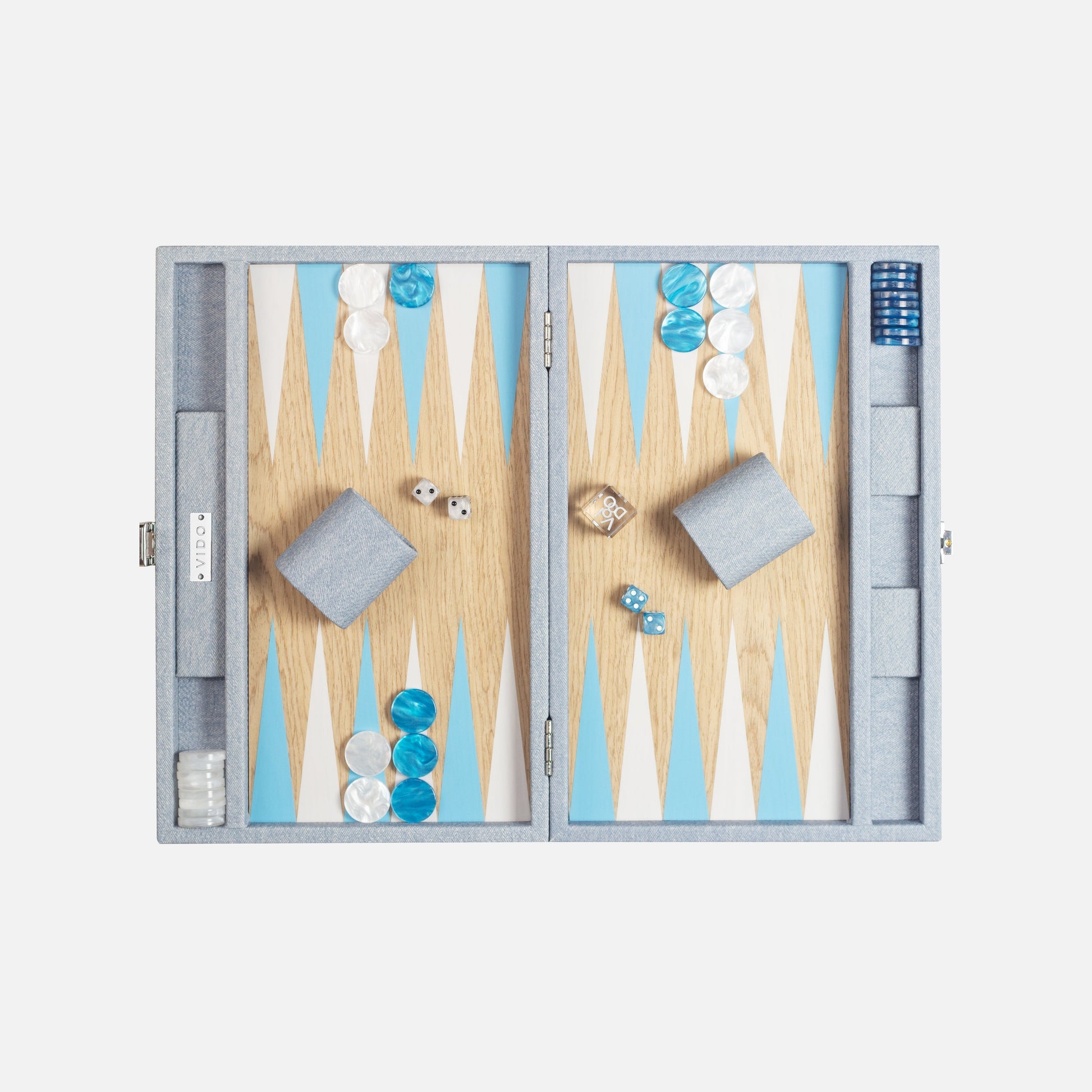 Backgammon Bois - Jean Bleu - VIDO France