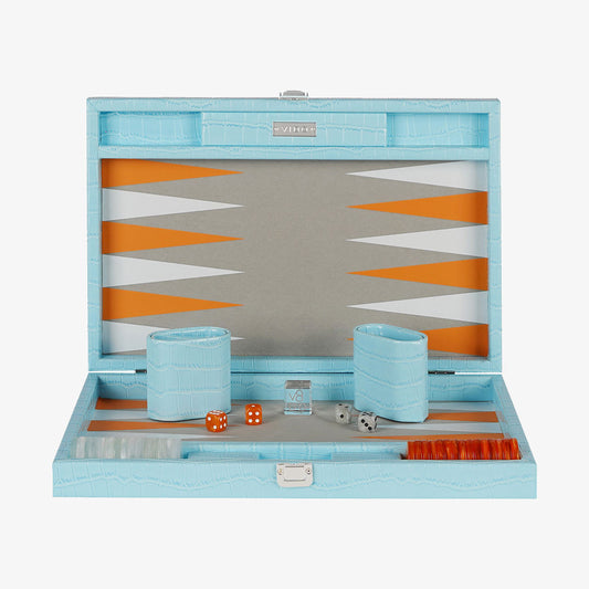 Backgammon Crocodile Aigue-Marine - Medium - VIDO France
