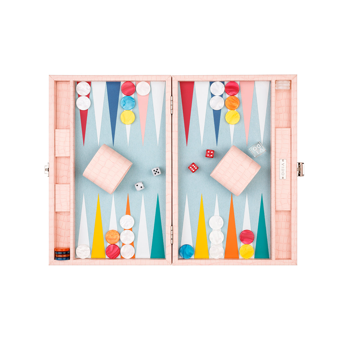Backgammon Crocodile Rose - Medium - VIDO France