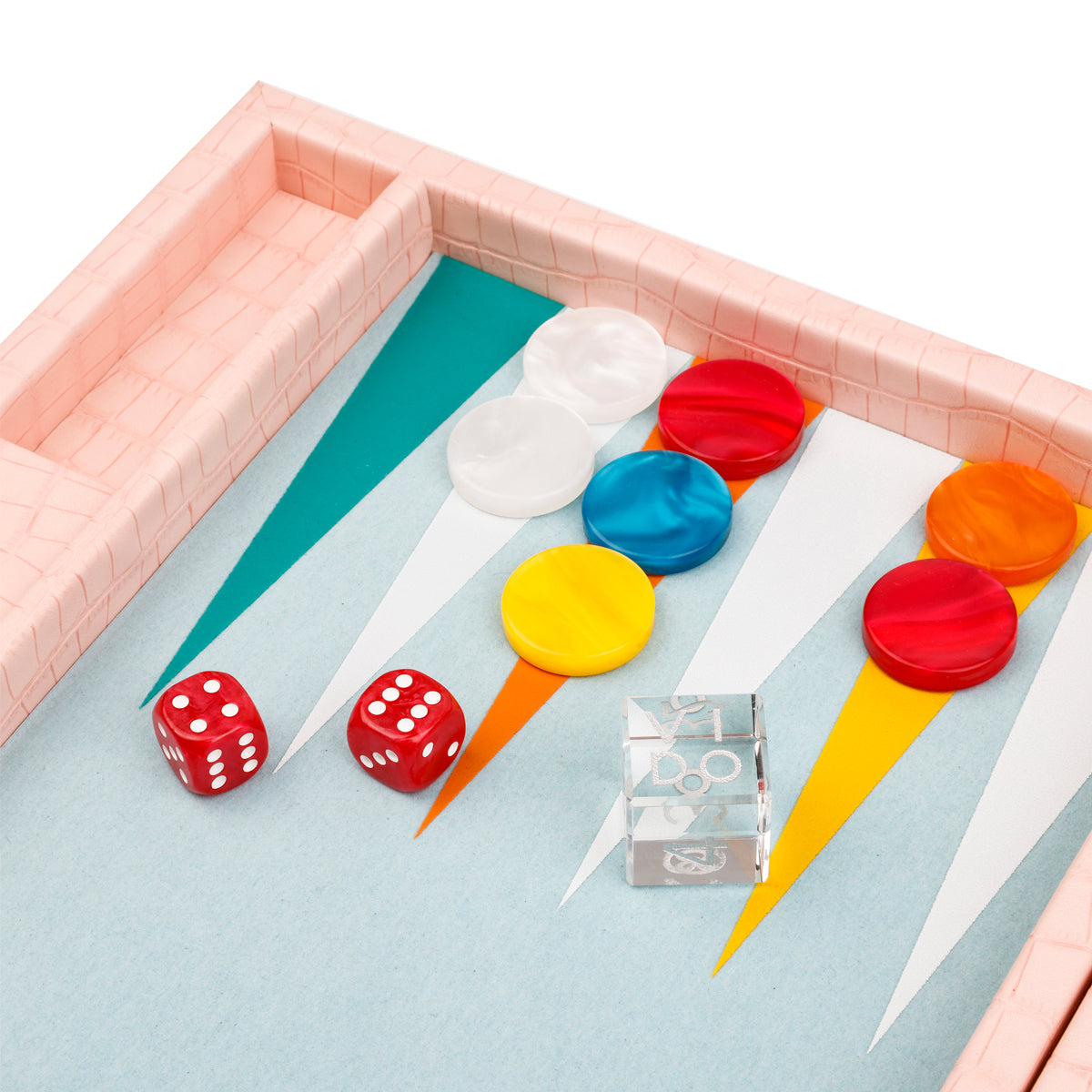 Backgammon Crocodile Rose - Medium - VIDO France