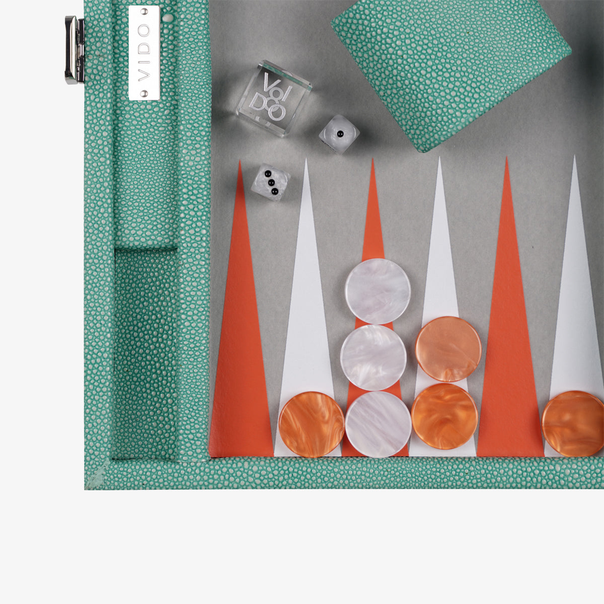 Backgammon Galuchat Jade - Medium - VIDO France