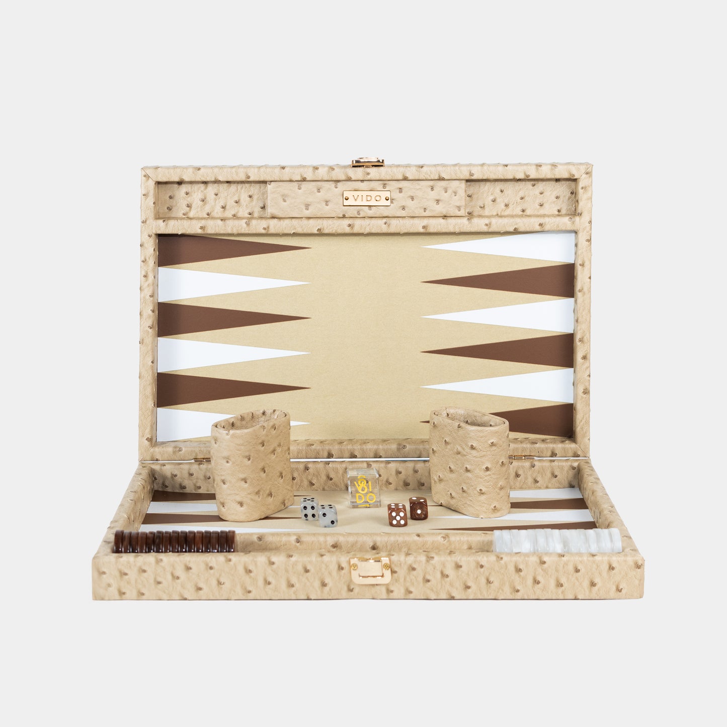 Backgammon Beige Autruche - Medium