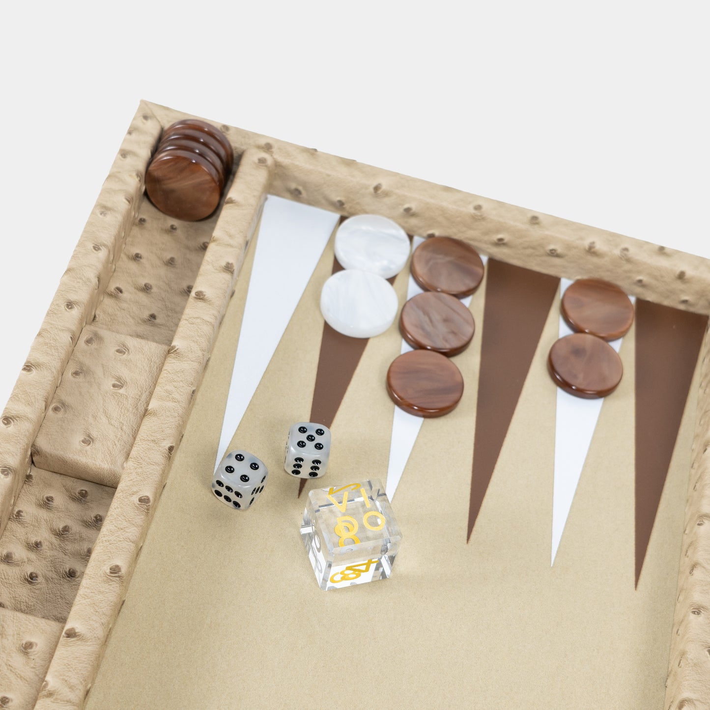 Backgammon Beige Autruche - Medium