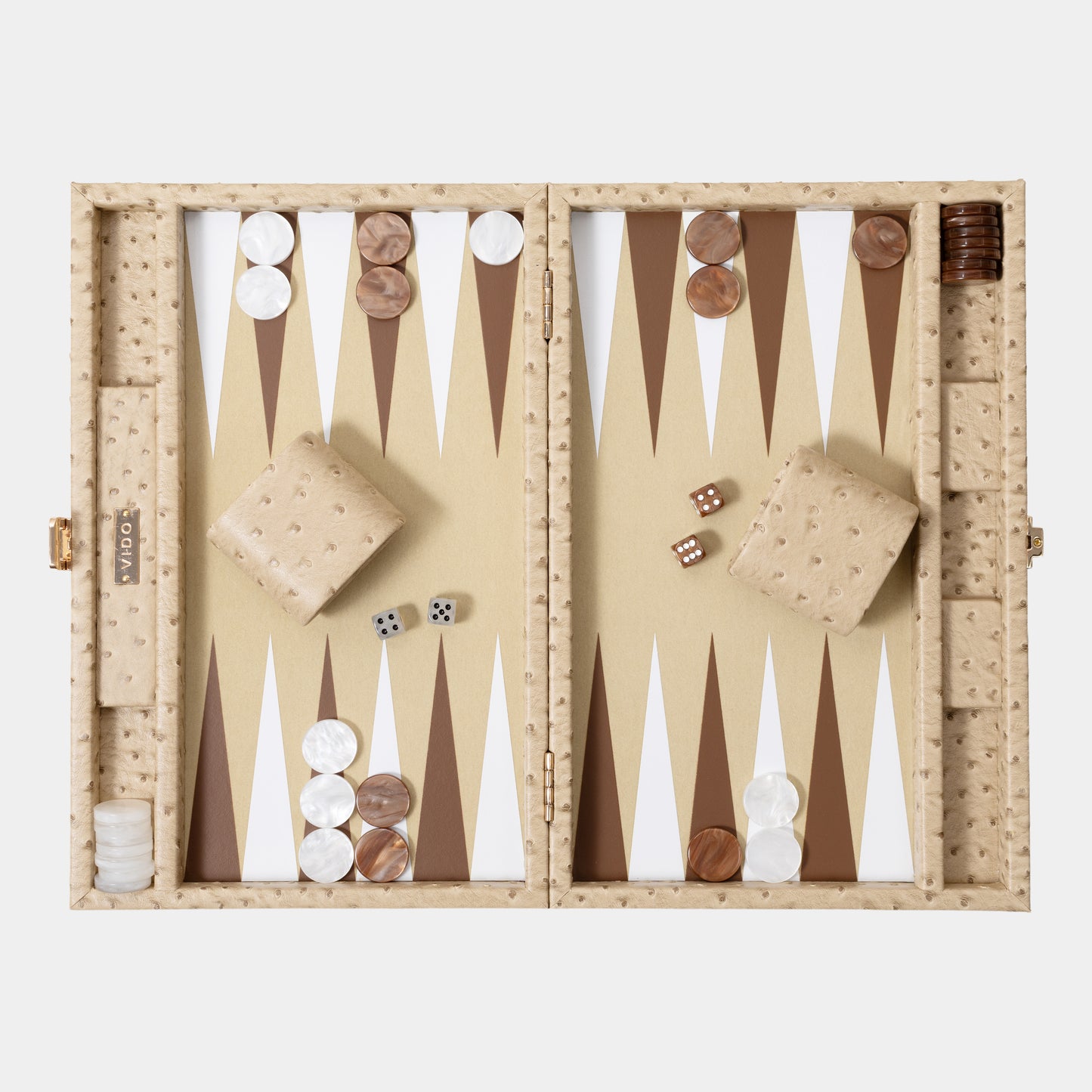 Backgammon Beige Autruche - Medium