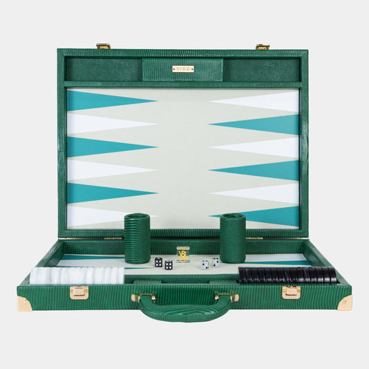 Backgammon Vert Bouteille Lézard - Large