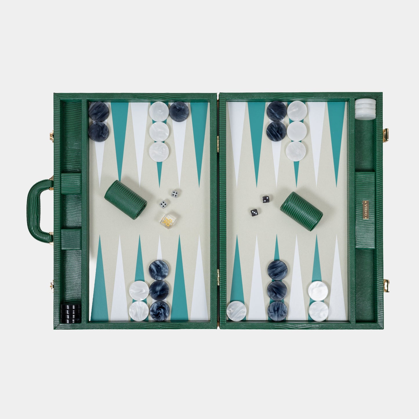 Backgammon Vert Bouteille Lézard - Large
