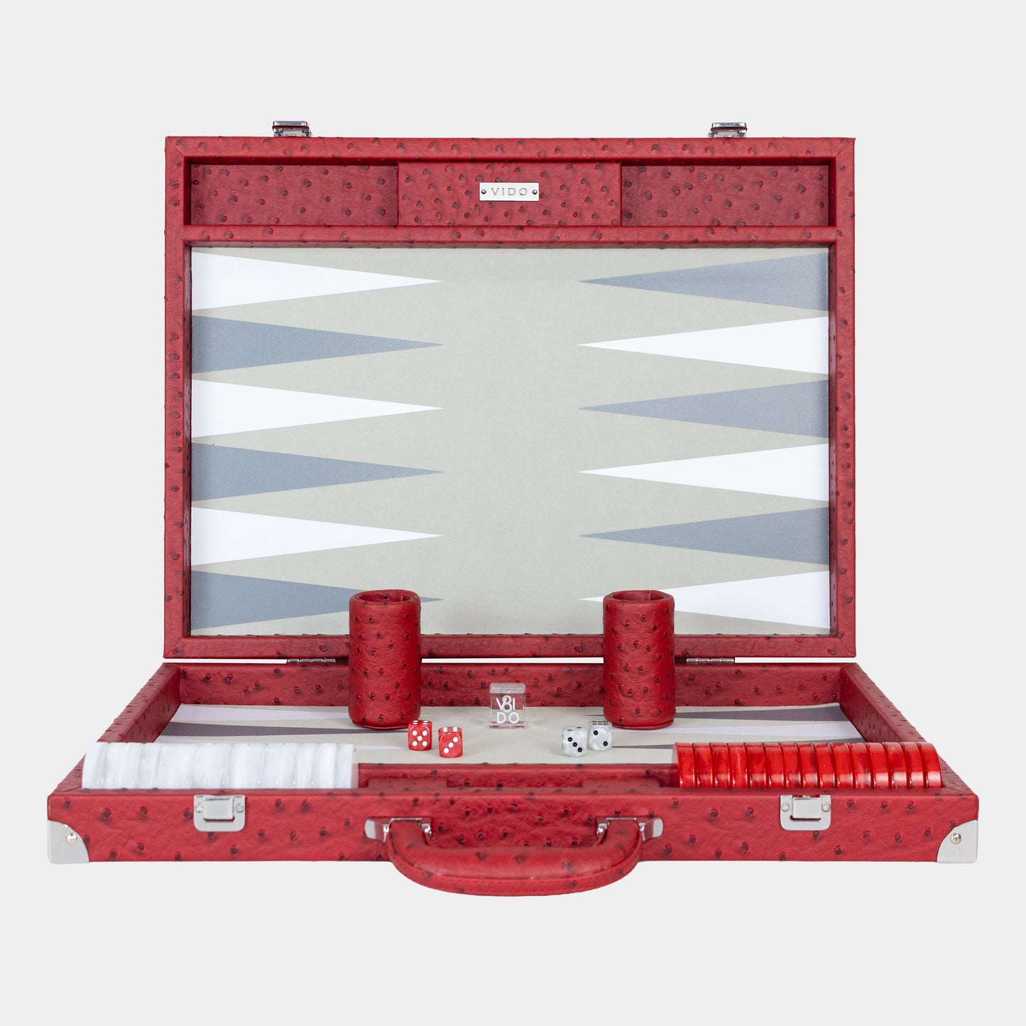 Backgammon Carmin Autruche - Large
