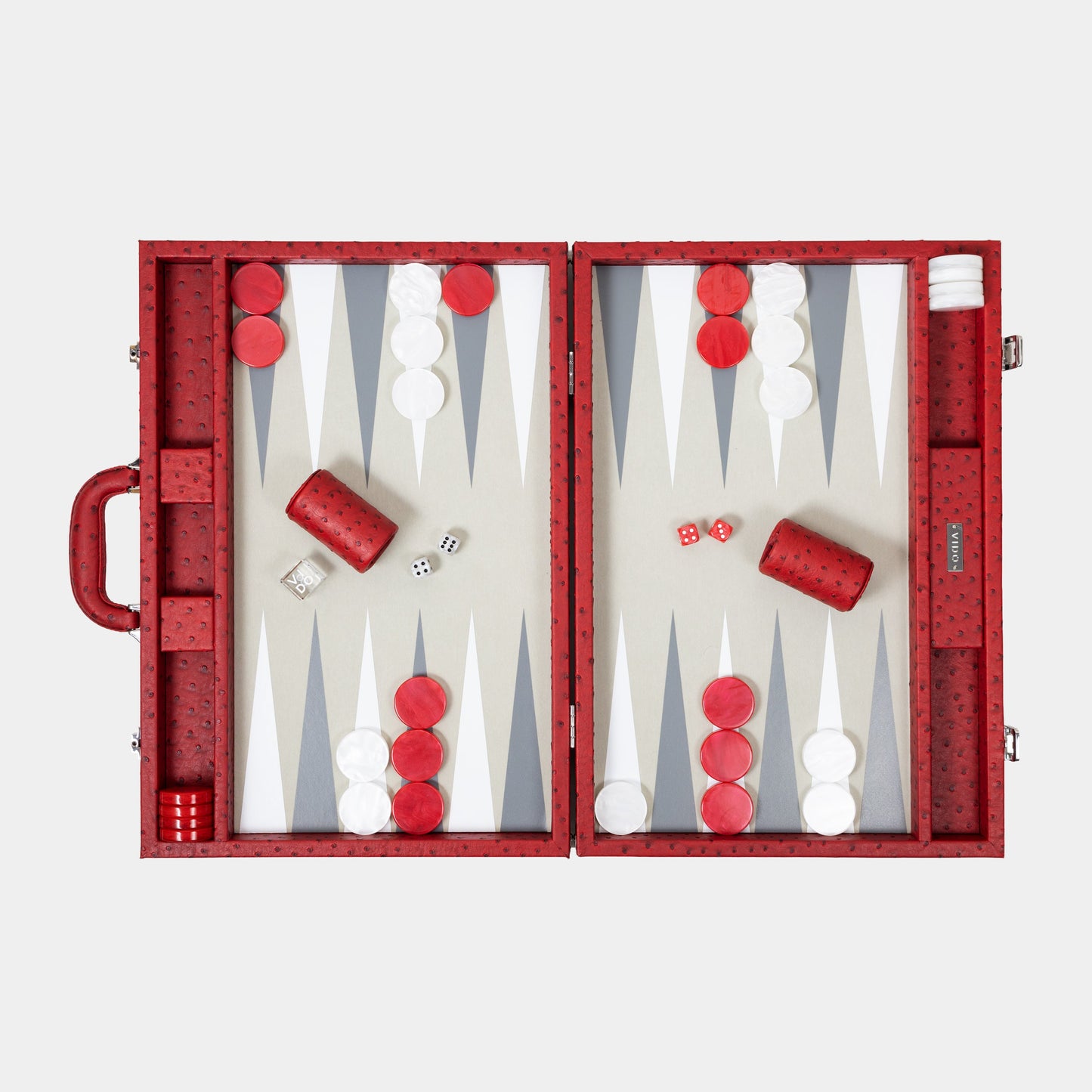 Backgammon Carmin Autruche - Large
