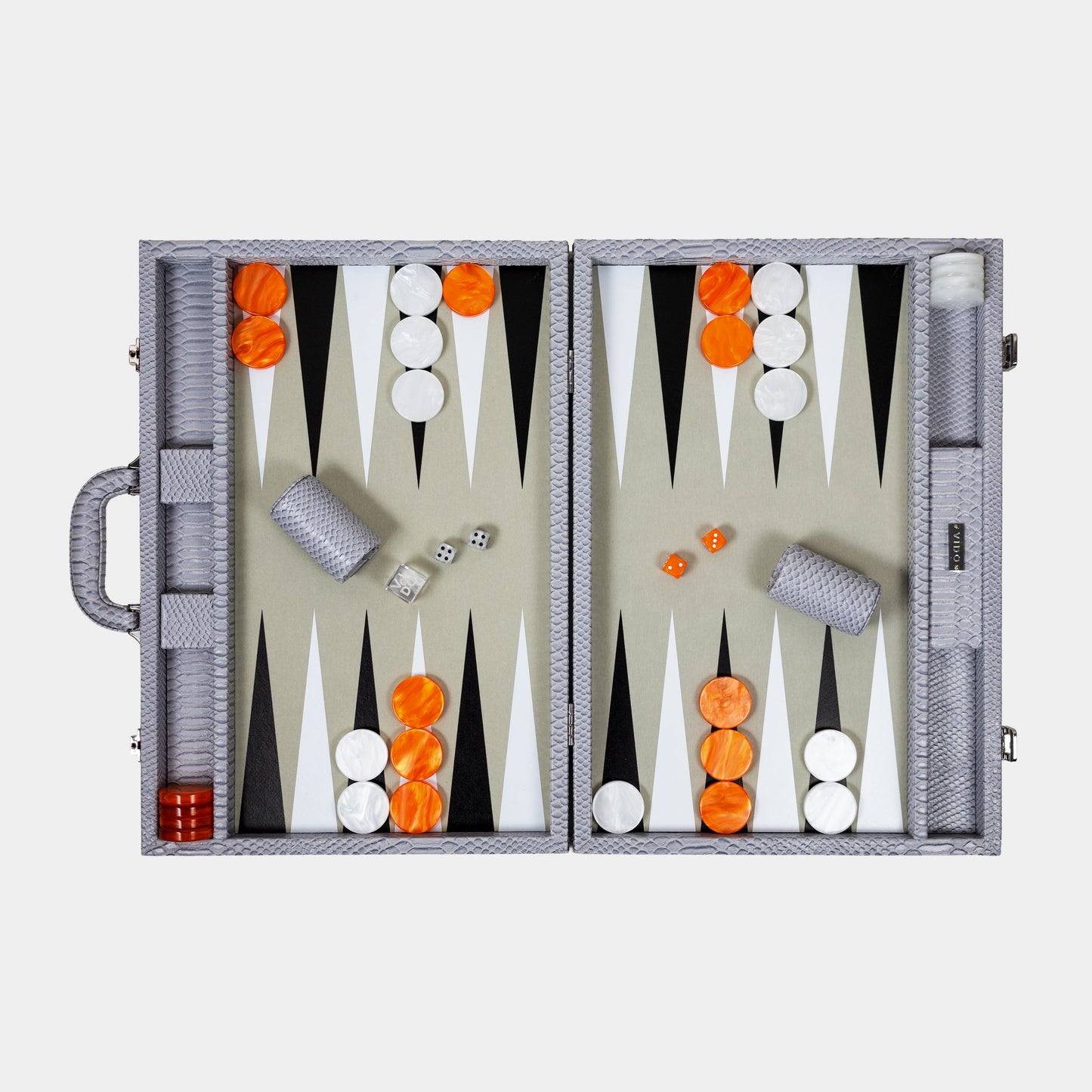 Backgammon Gris & Orange Serpent - Large