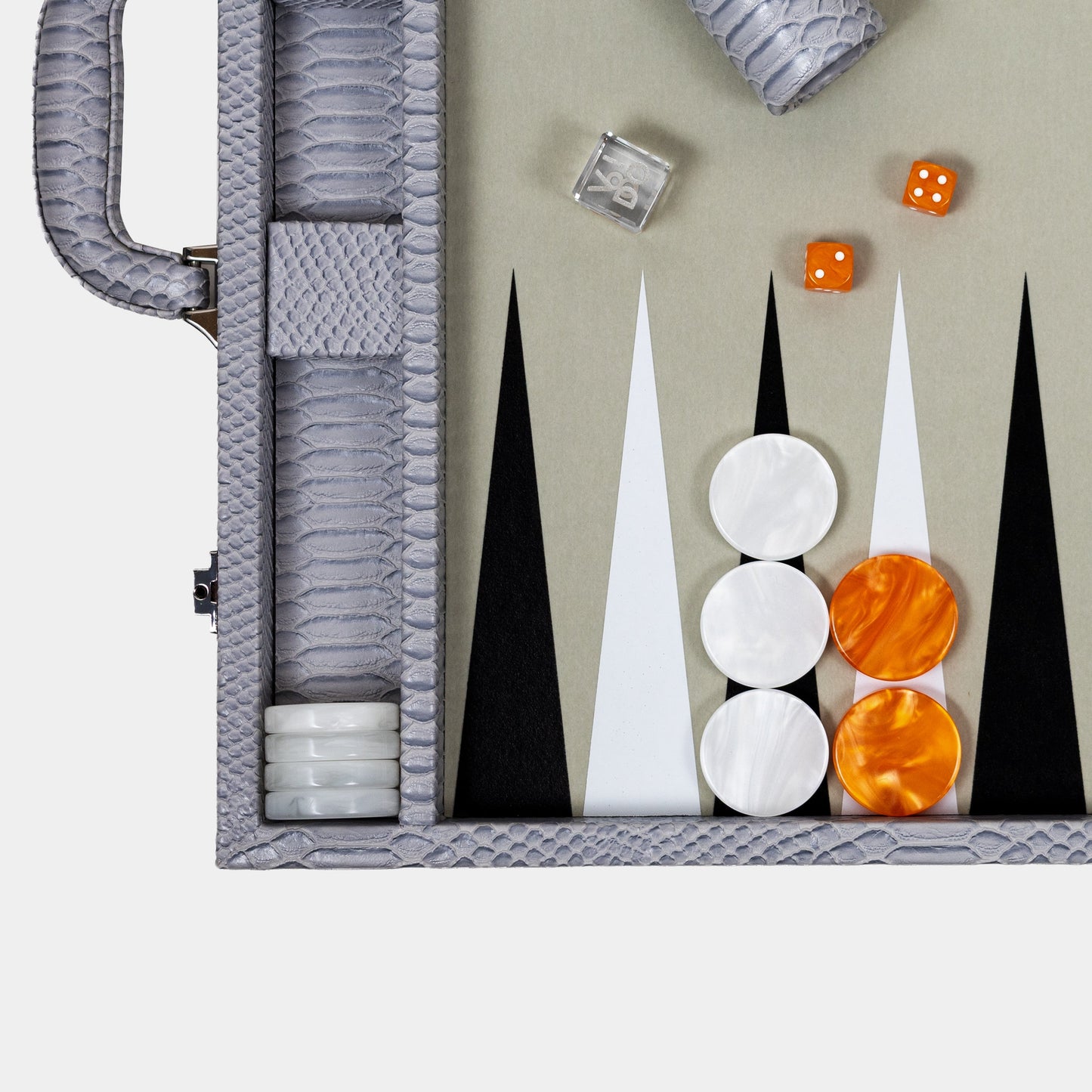 Backgammon Gris & Orange Serpent - Large