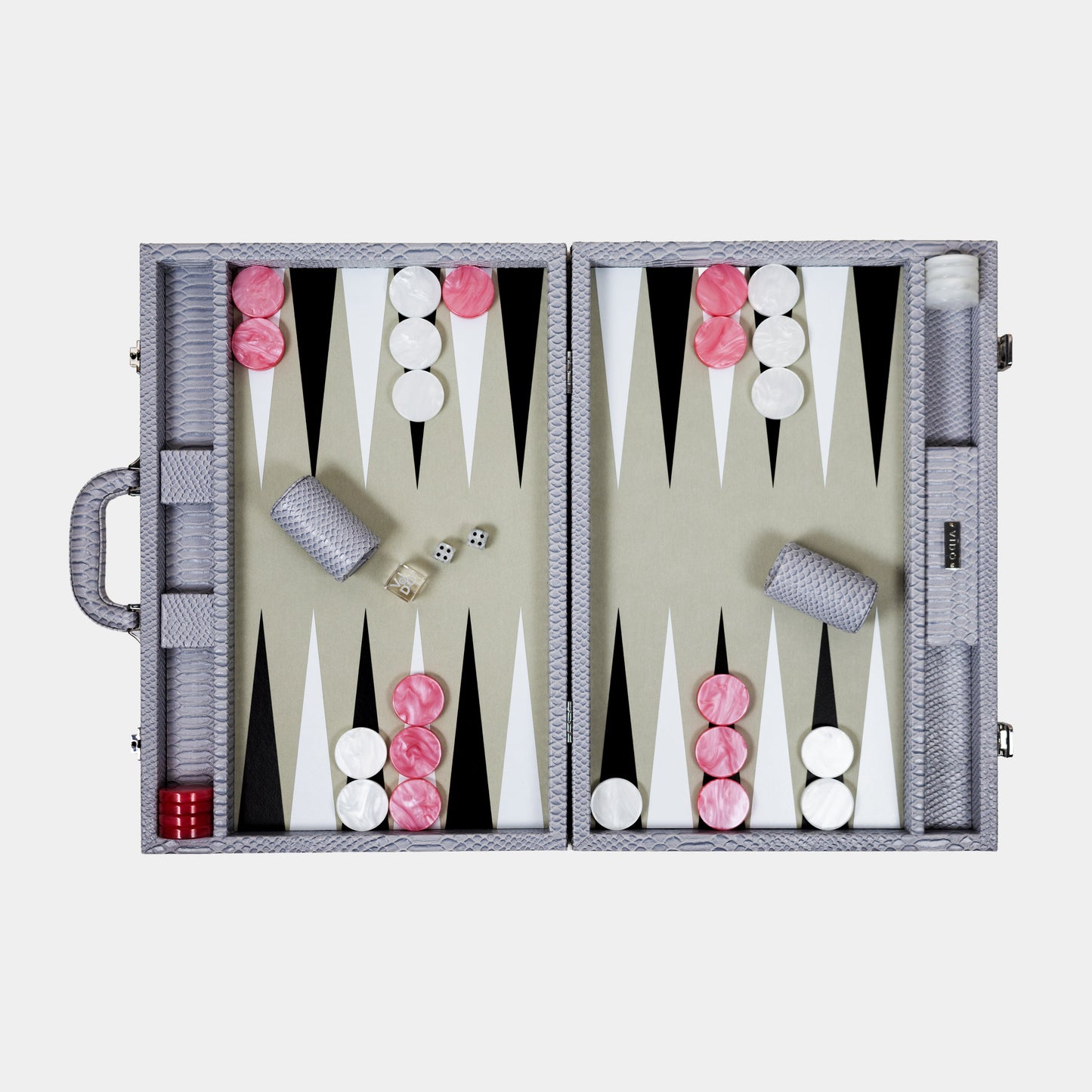 Backgammon Gris & Rose Serpent - Large