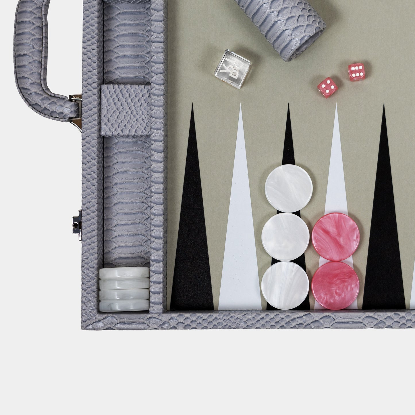 Backgammon Gris & Rose Serpent - Large