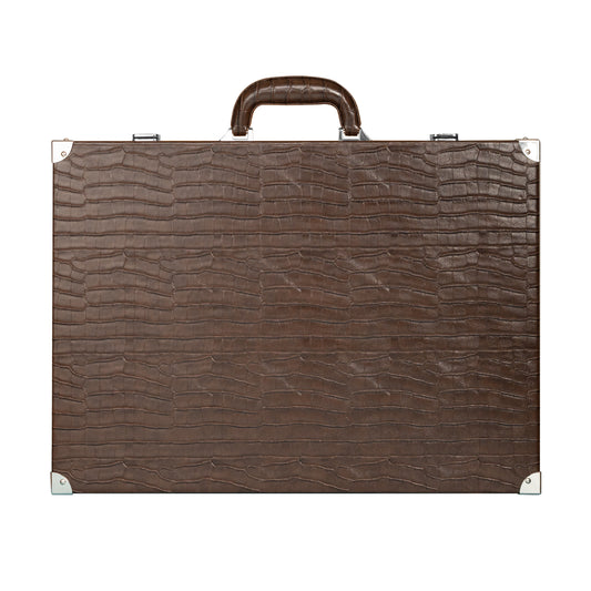 Backgammon Crocodile Marron Foncé - Large