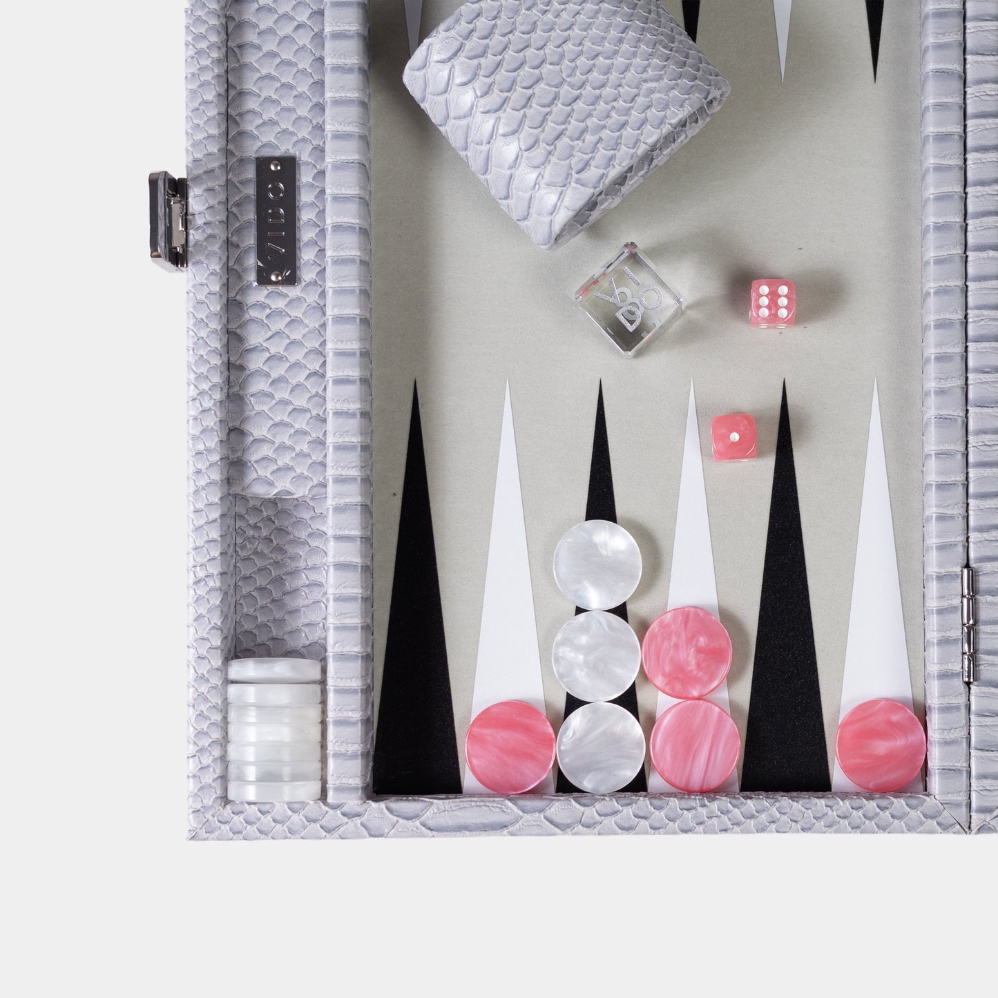 Backgammon Gris & Rose Serpent - Medium
