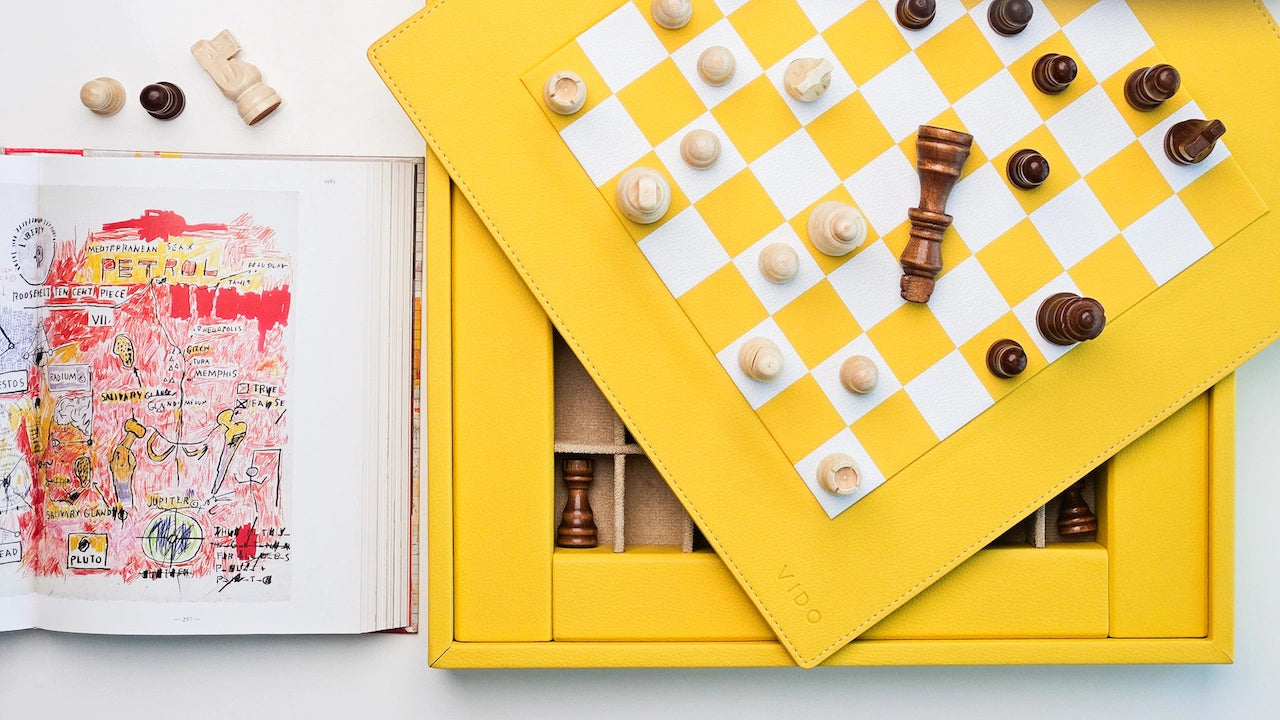 Coffret d'échecs magnétique de luxe Jaune Citron par VIDO