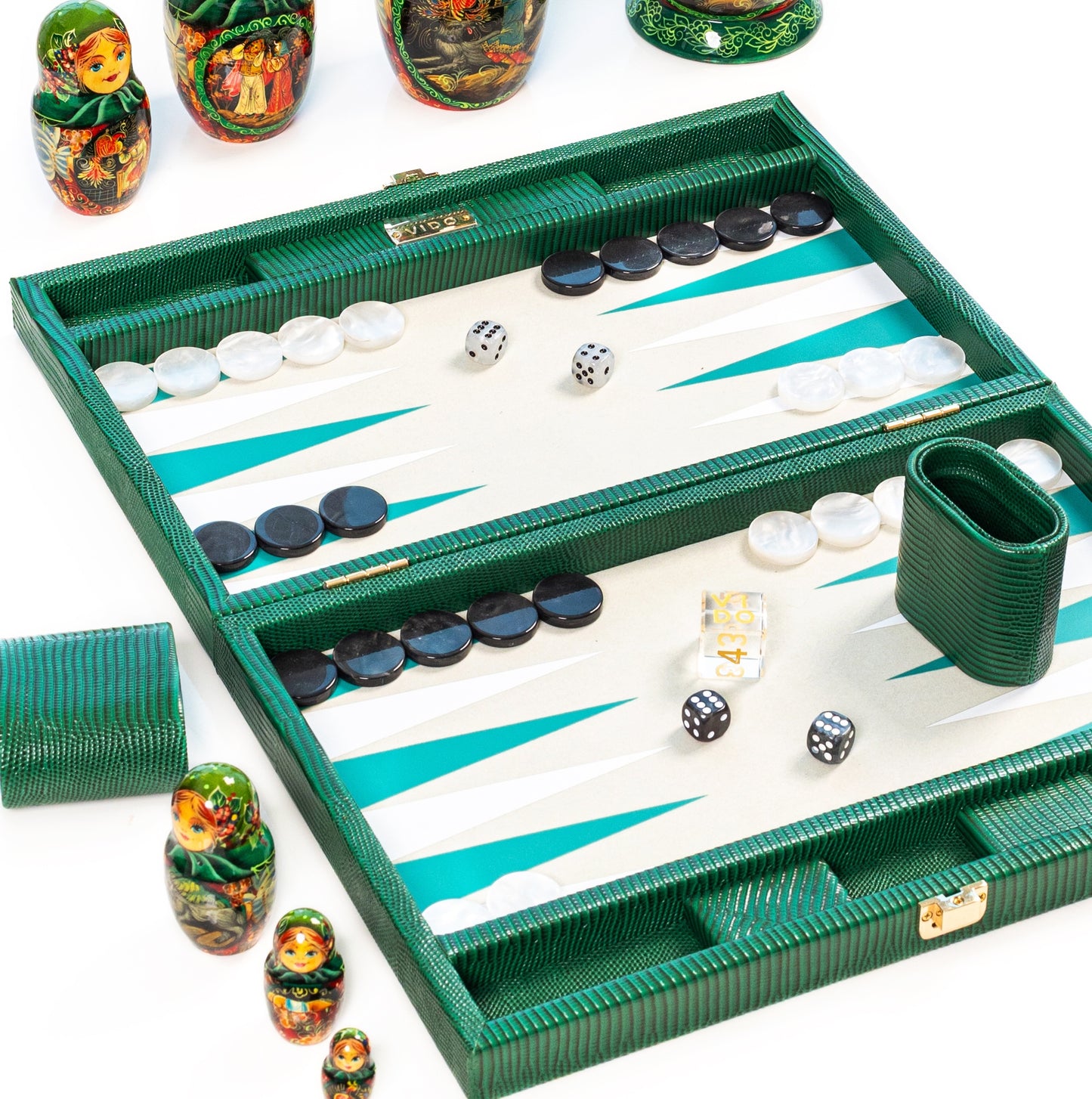 Backgammon Vert Bouteille Lézard - Medium