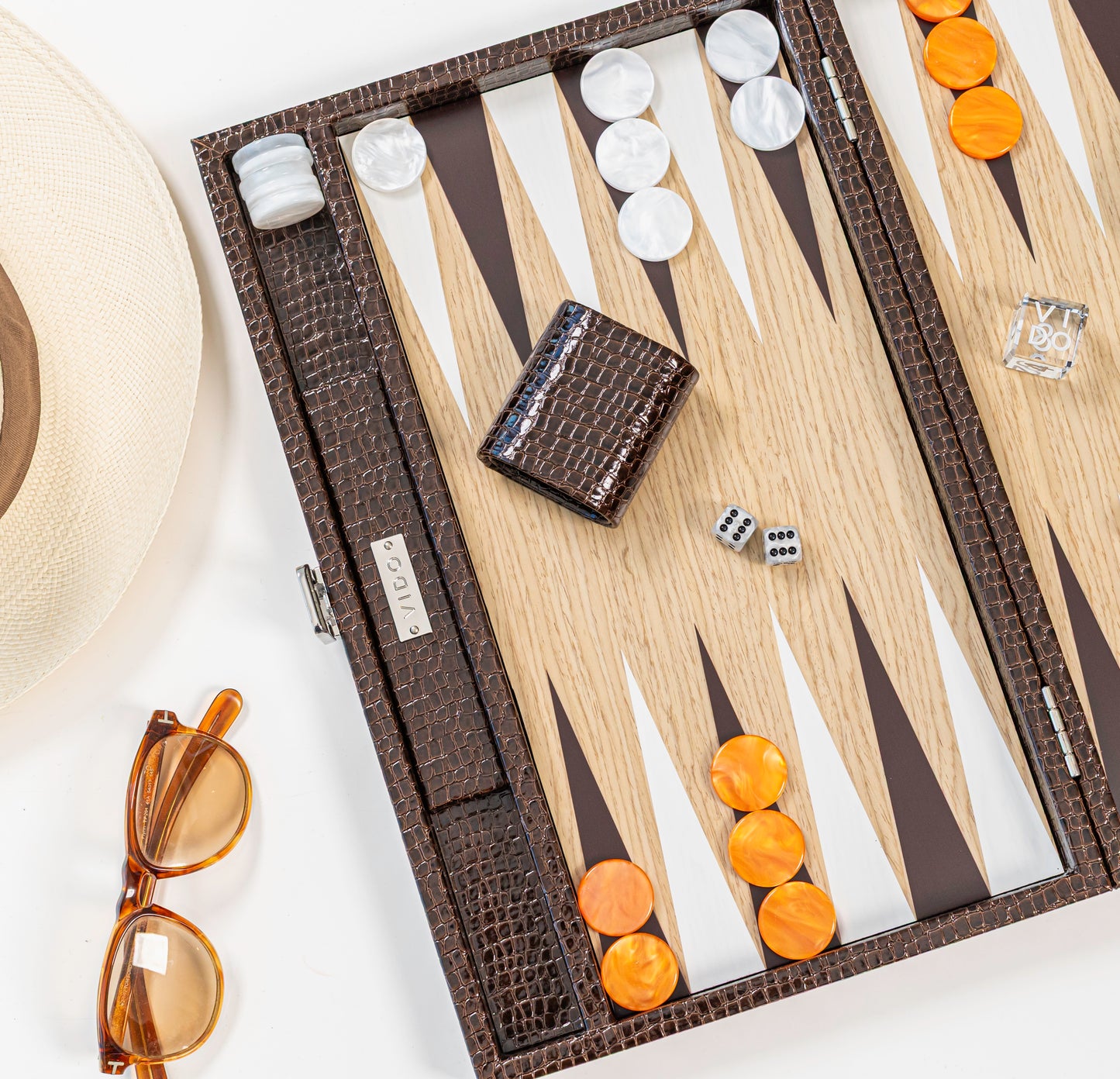 Backgammon Bois - Brun Foncé Alligator