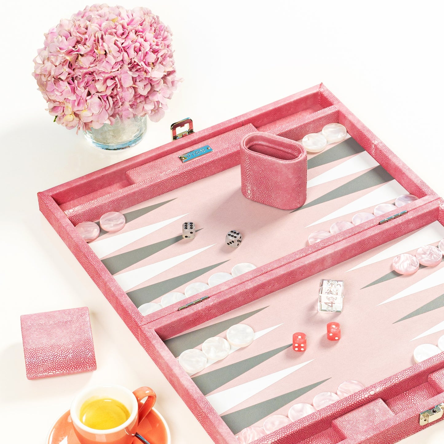 Backgammon Rose Galuchat - Medium