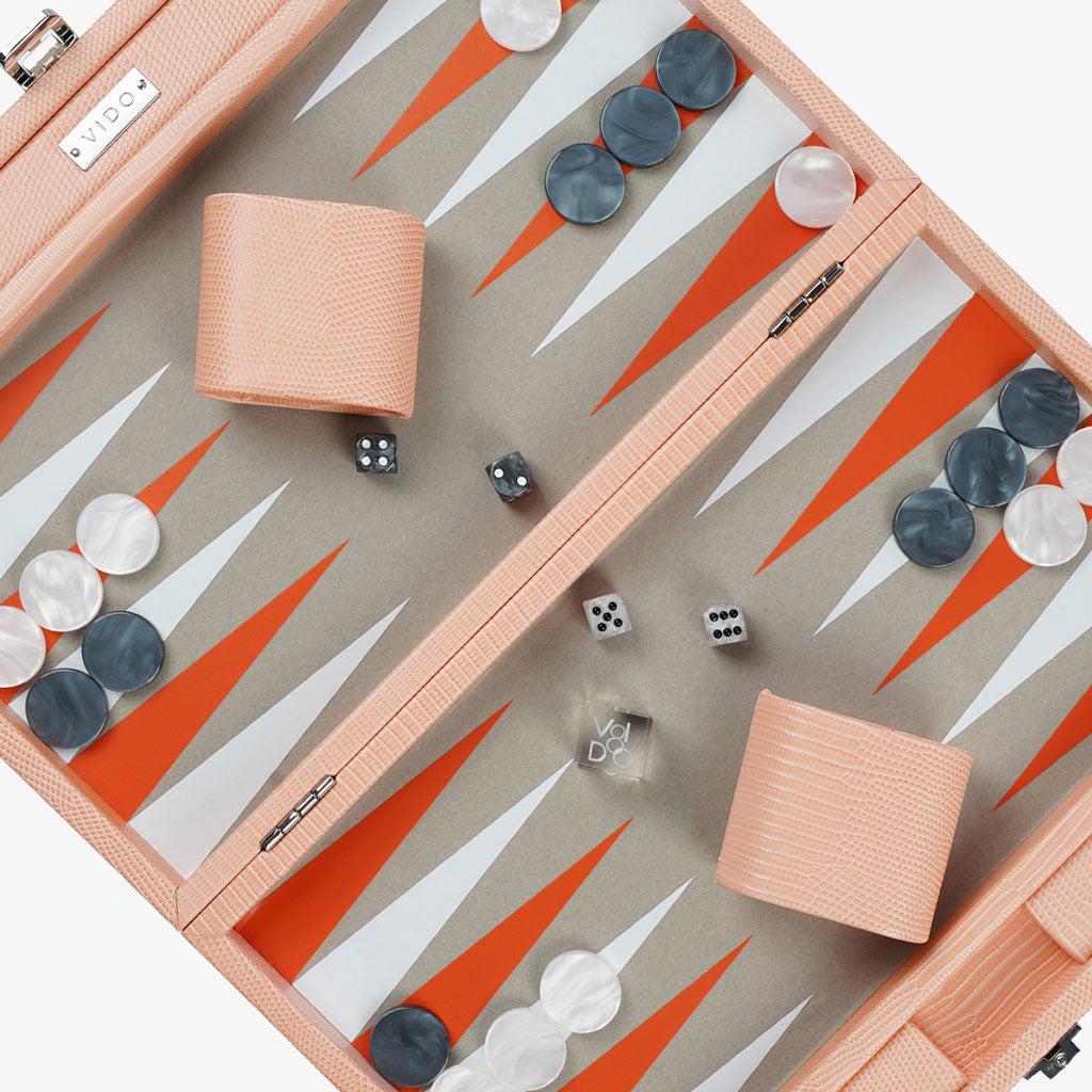 Backgammon Lézard Abricot - Medium