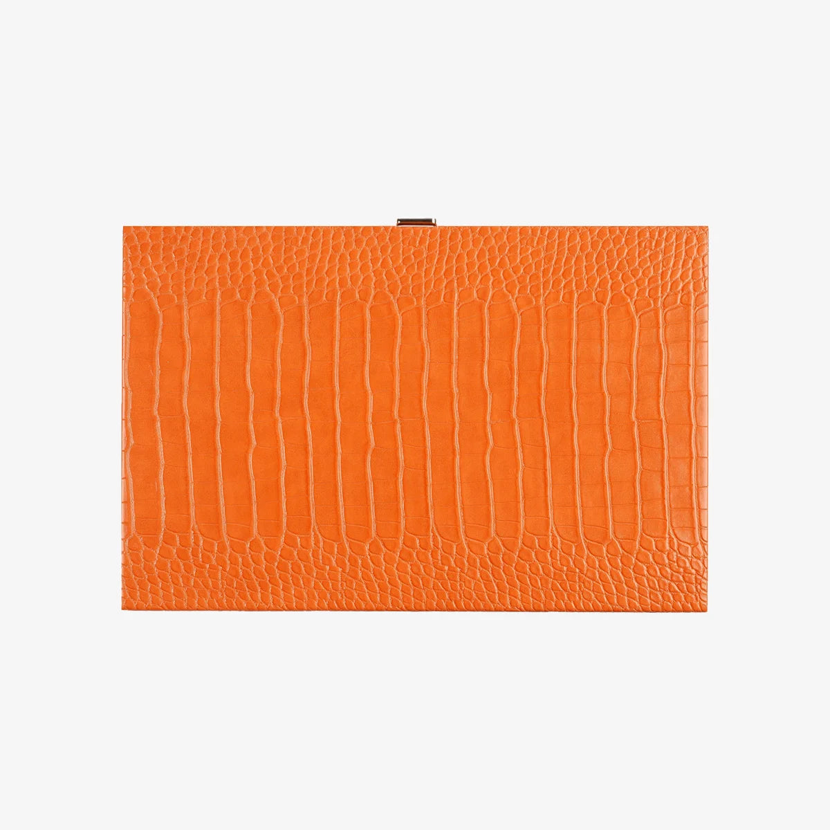 VIDO Backgammon Mandarine Medium Cuir Vegan Haute Qualité Embossé Alligator