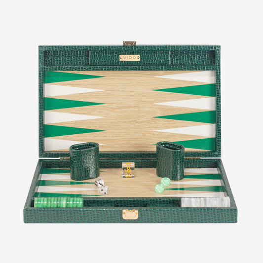 Backgammon Bois - Vert Anglais Alligator
