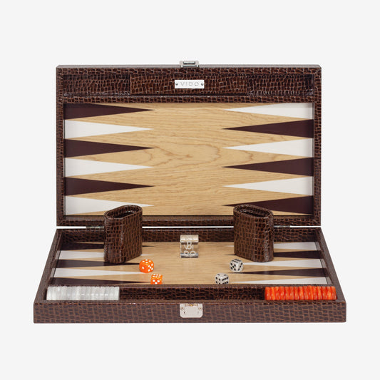 Backgammon Bois - Brun Foncé Alligator