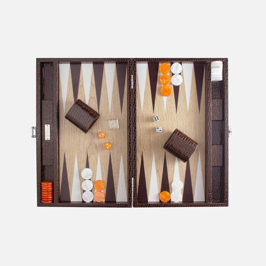 Backgammon Bois - Brun Foncé Alligator