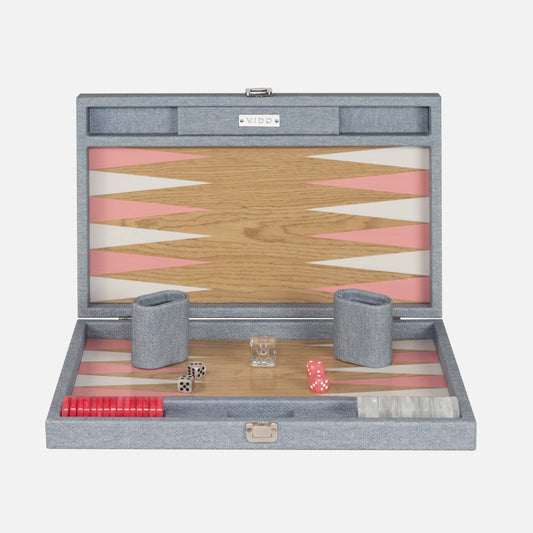 Backgammon Bois - Jean Bleu & Rose