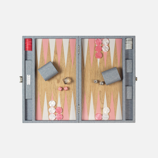 Backgammon Bois - Jean Bleu & Rose