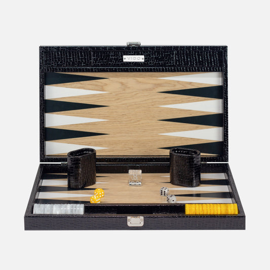 Backgammon Bois - Noir Alligator