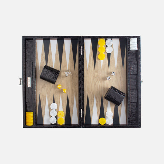 Backgammon Bois - Noir Alligator