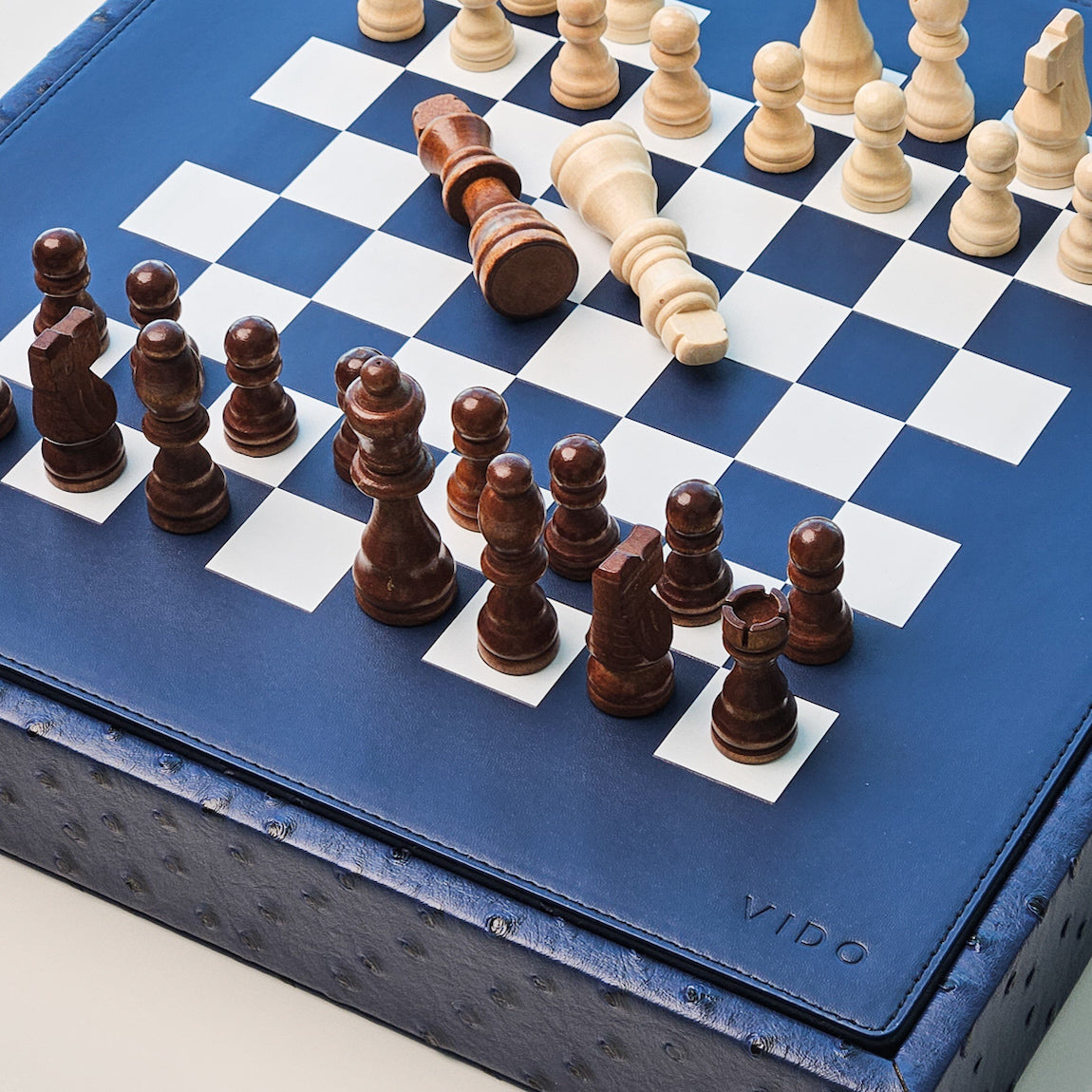 Jeu d'Échecs Autruche Bleu Marine